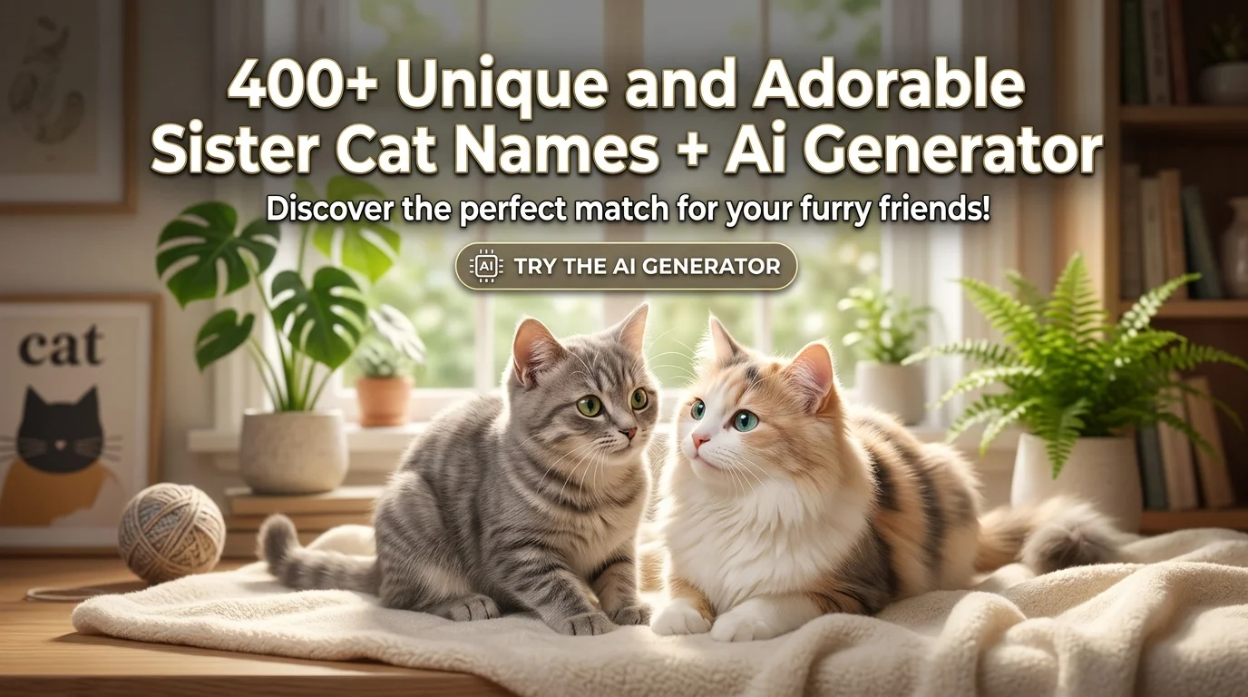 Unique and Adorable Sister Cat Names + Ai Generator