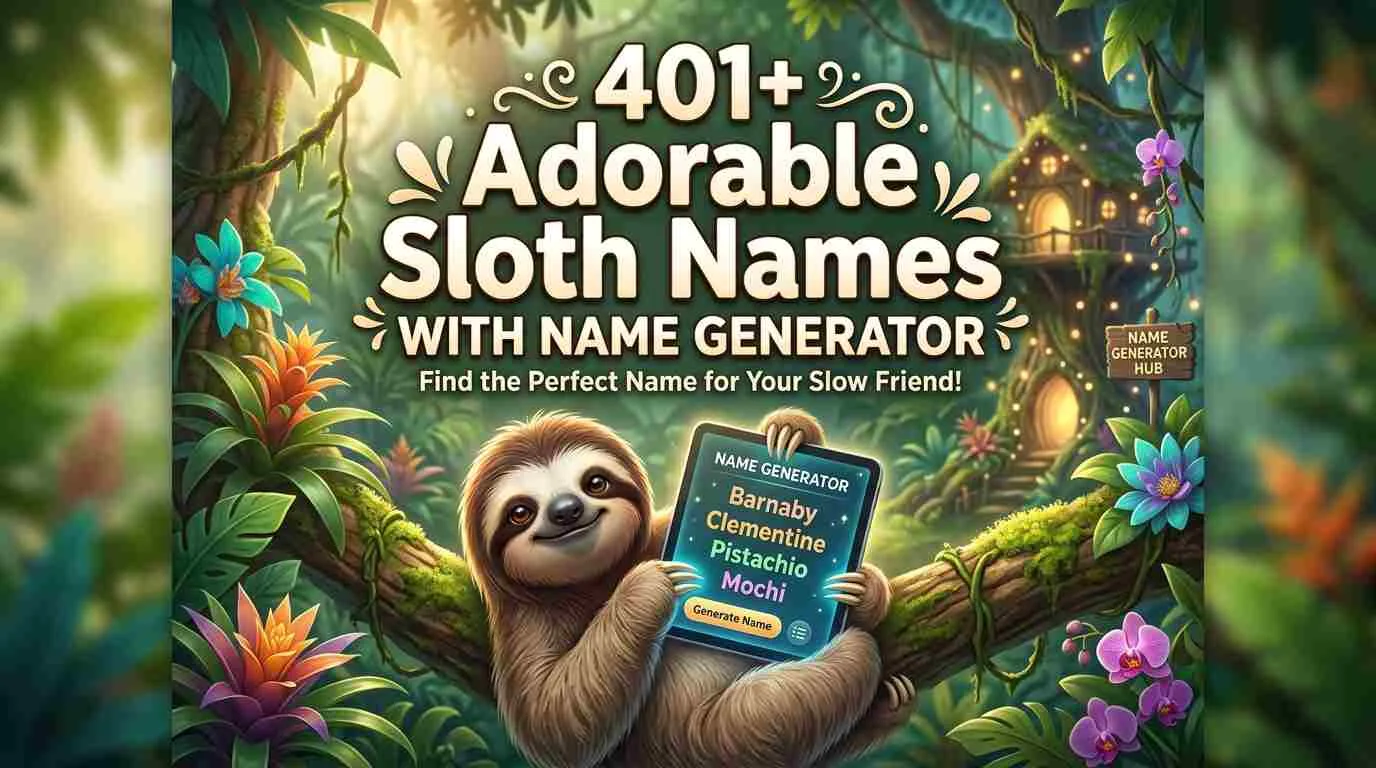 Adorable Sloth Names With Name Generator