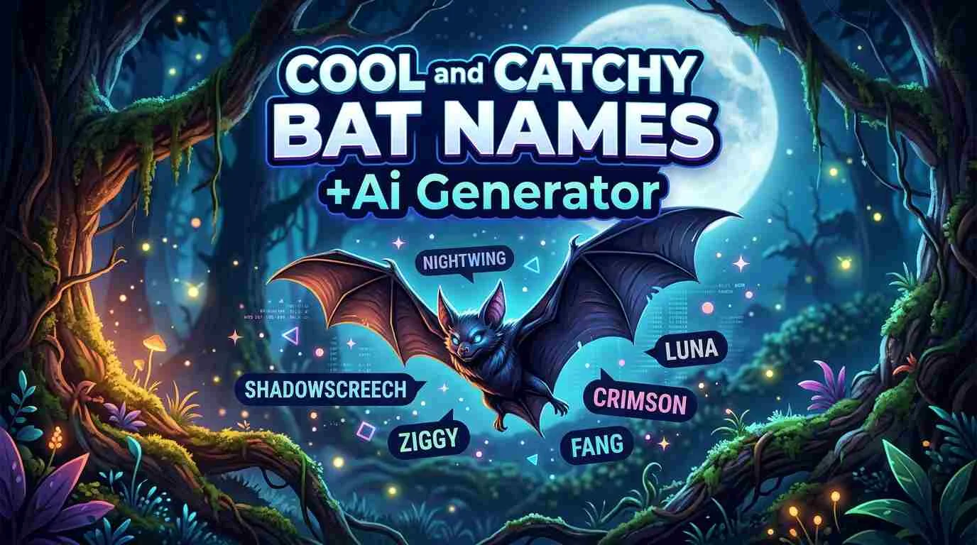 Cool and Catchy Bat Names + AI Generator