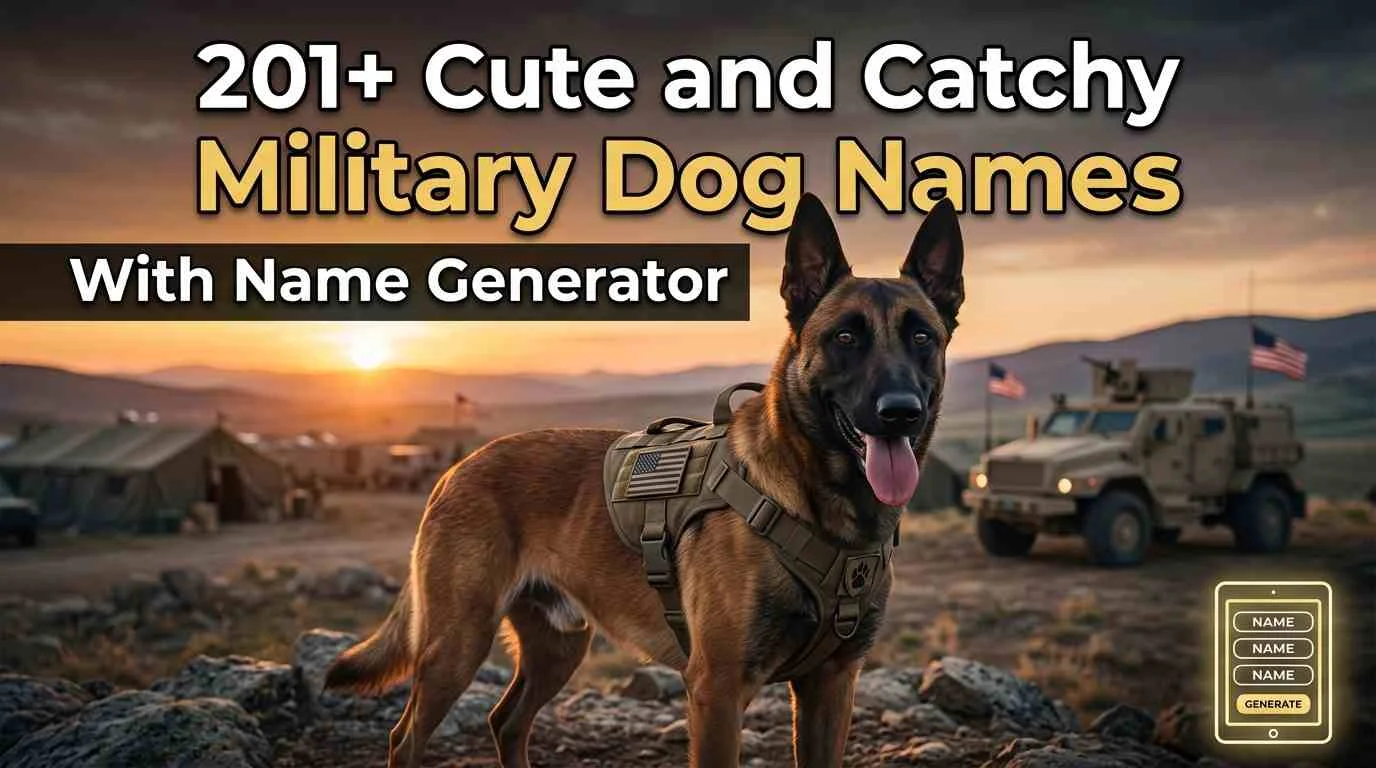 Cute and Catchy Military Dog Names With Name Generator