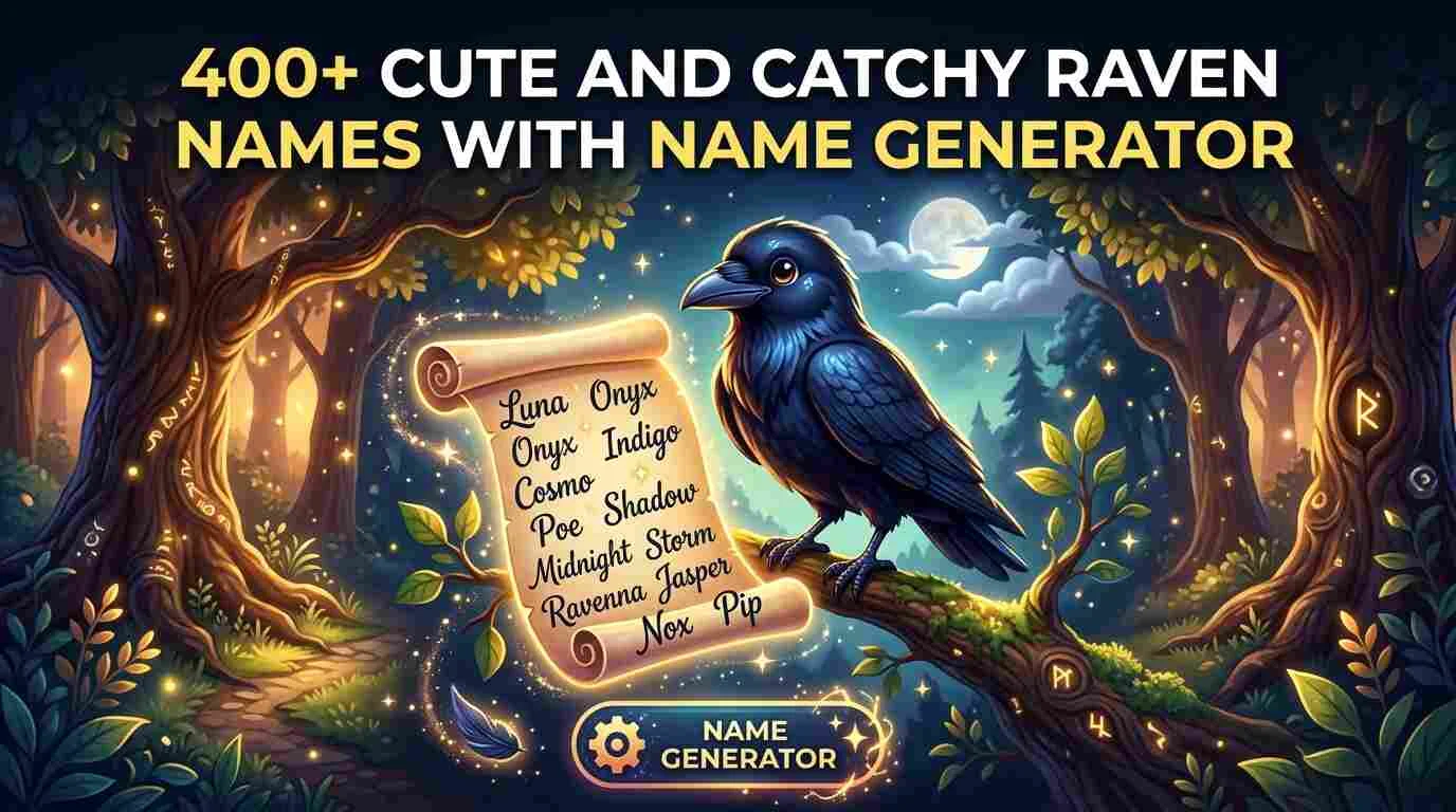 Cute and Catchy Raven Names With Name Generator