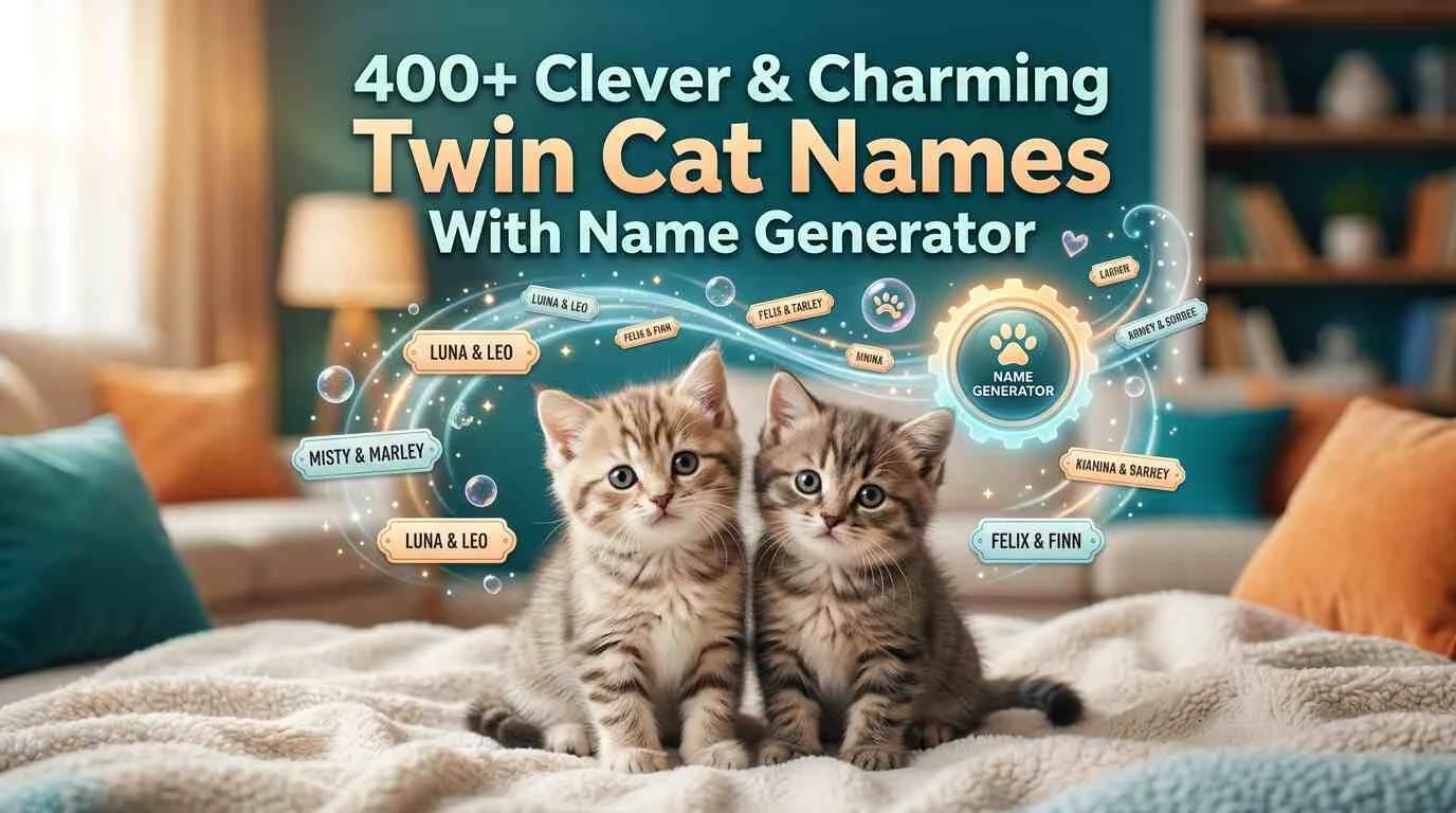 Clever & Charming Twin Cat Names With Name Generator