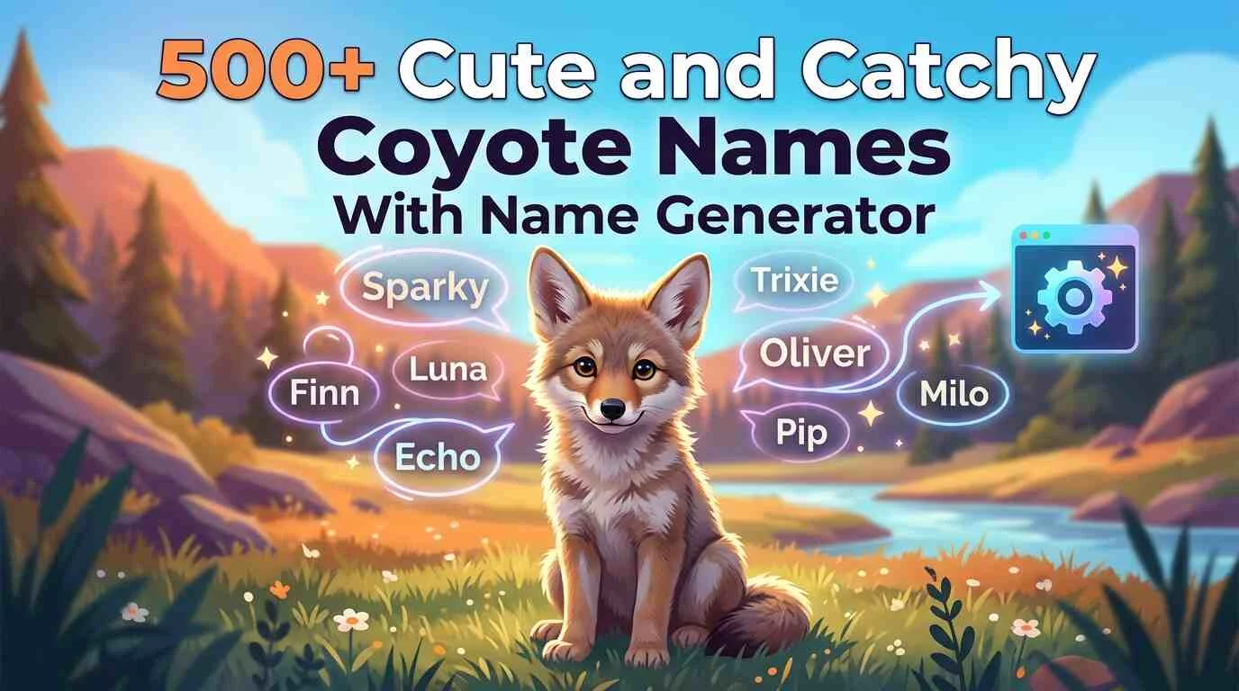 500+ Cute and Catchy Coyote Names +AI Generator